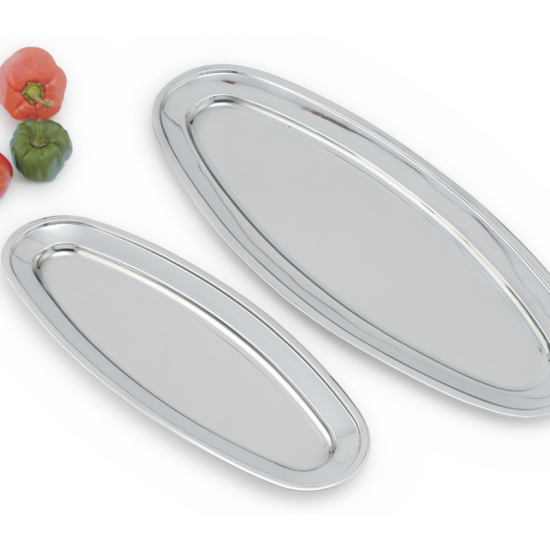 Stainless Steel Oval Fish Plate 21 1/2 inch 55Cm (0.7 Mm) Thickness