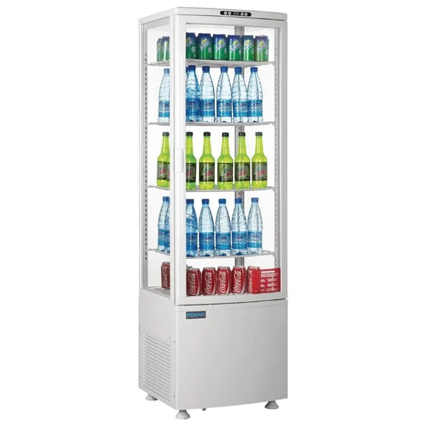 Polar C-Series Curved Door Display Fridge White - 235Ltr