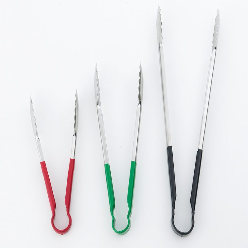 SS Utility Tongs 10 Inch with PVC handle - RED