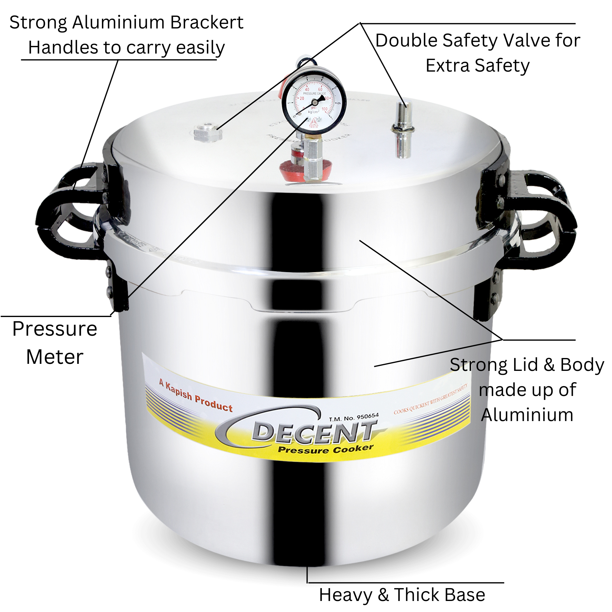 Outer Lid Pressure Cooker 30 LTR Aluminum