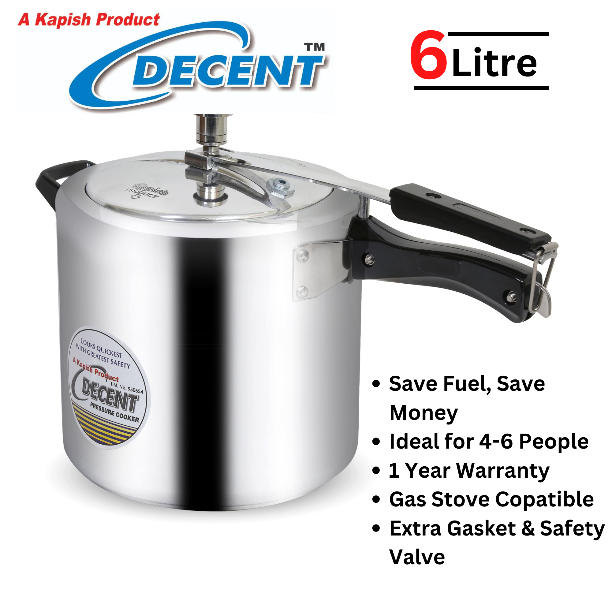 Inner Lid Pressure Cooker 6 Ltr