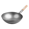 Wood Handle Round Bottom Wok 14" 350mm 1pc 1.2mm thick