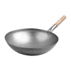 Wood Handle Round Bottom Wok 16" 400mm 1pc 1.2mm thick