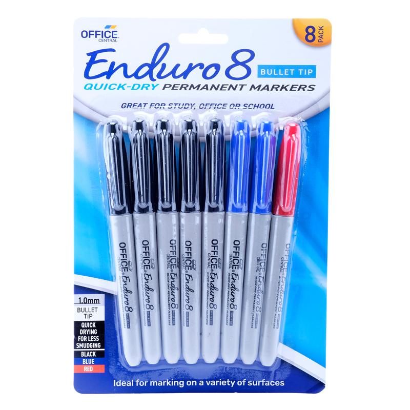 Marker permanent (blue,black,red) 8pk