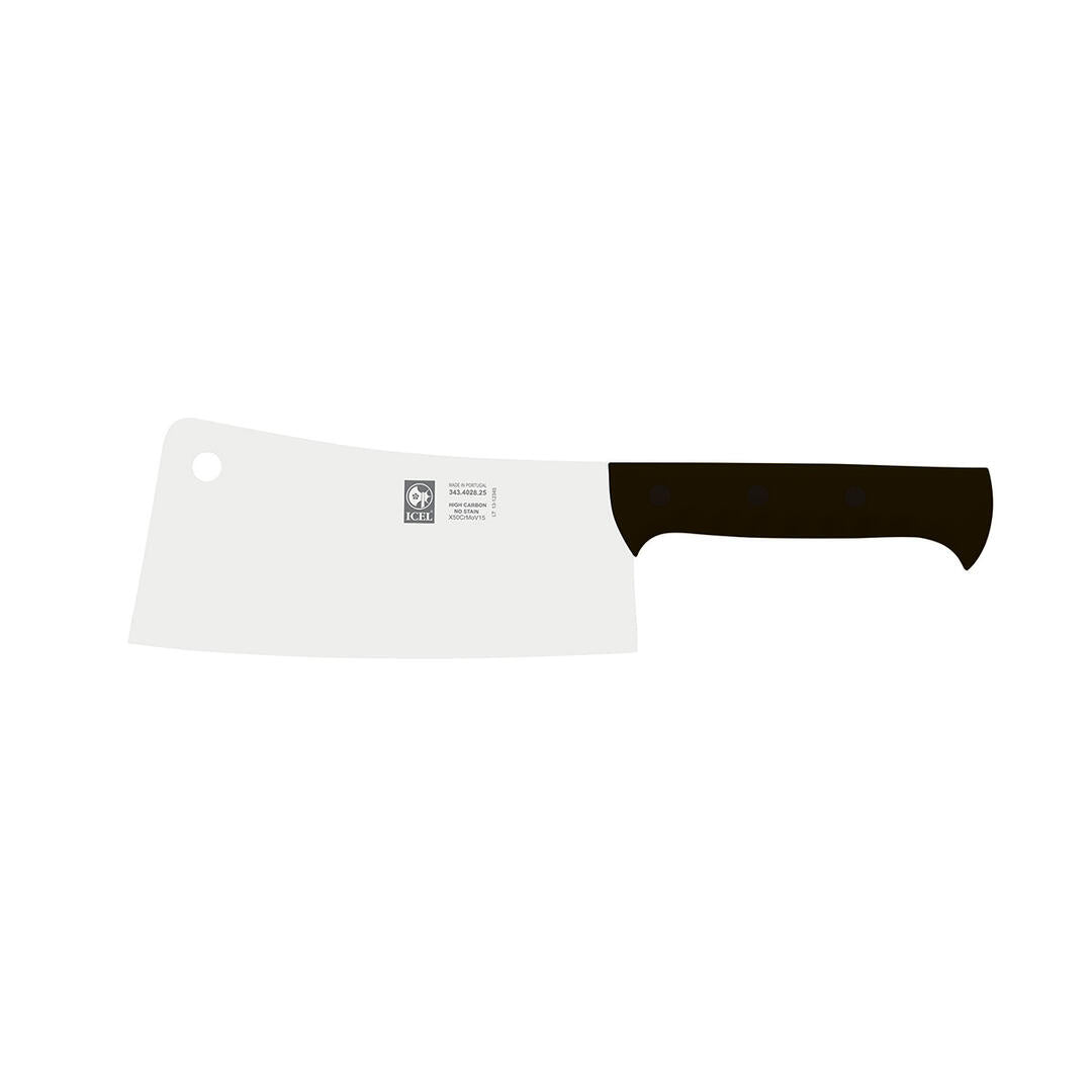 CLEAVER 250mm BLACK PLASTIC HANDLE