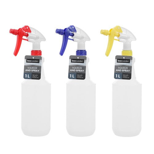 HEAVY DUTY SPRAY BOTTLE 1L 3 ASSTORTED COLOURS 1PC
