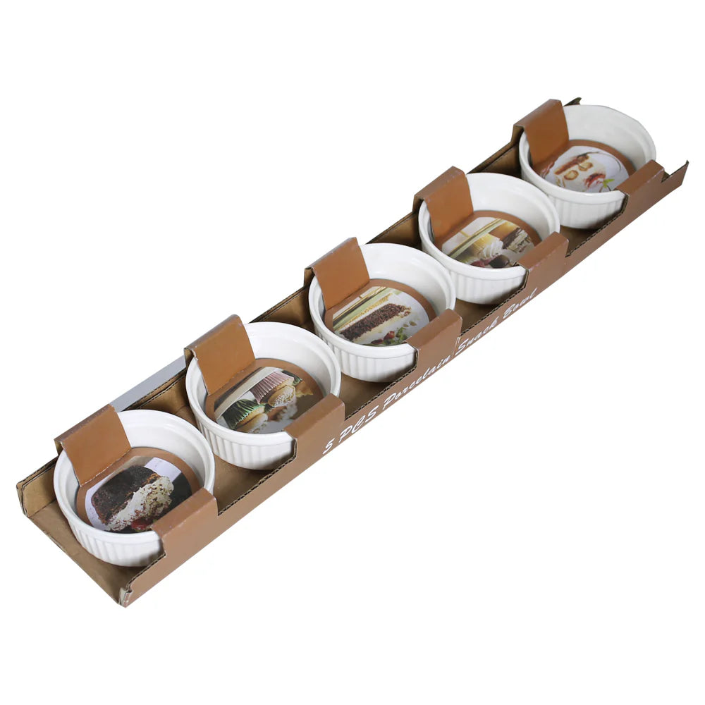 White Ceramic Ramekin Bowl 5PCS