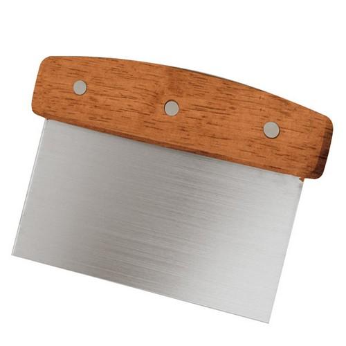 DOUGH SCRAPER WOODEN HANDLE- 150x75mm