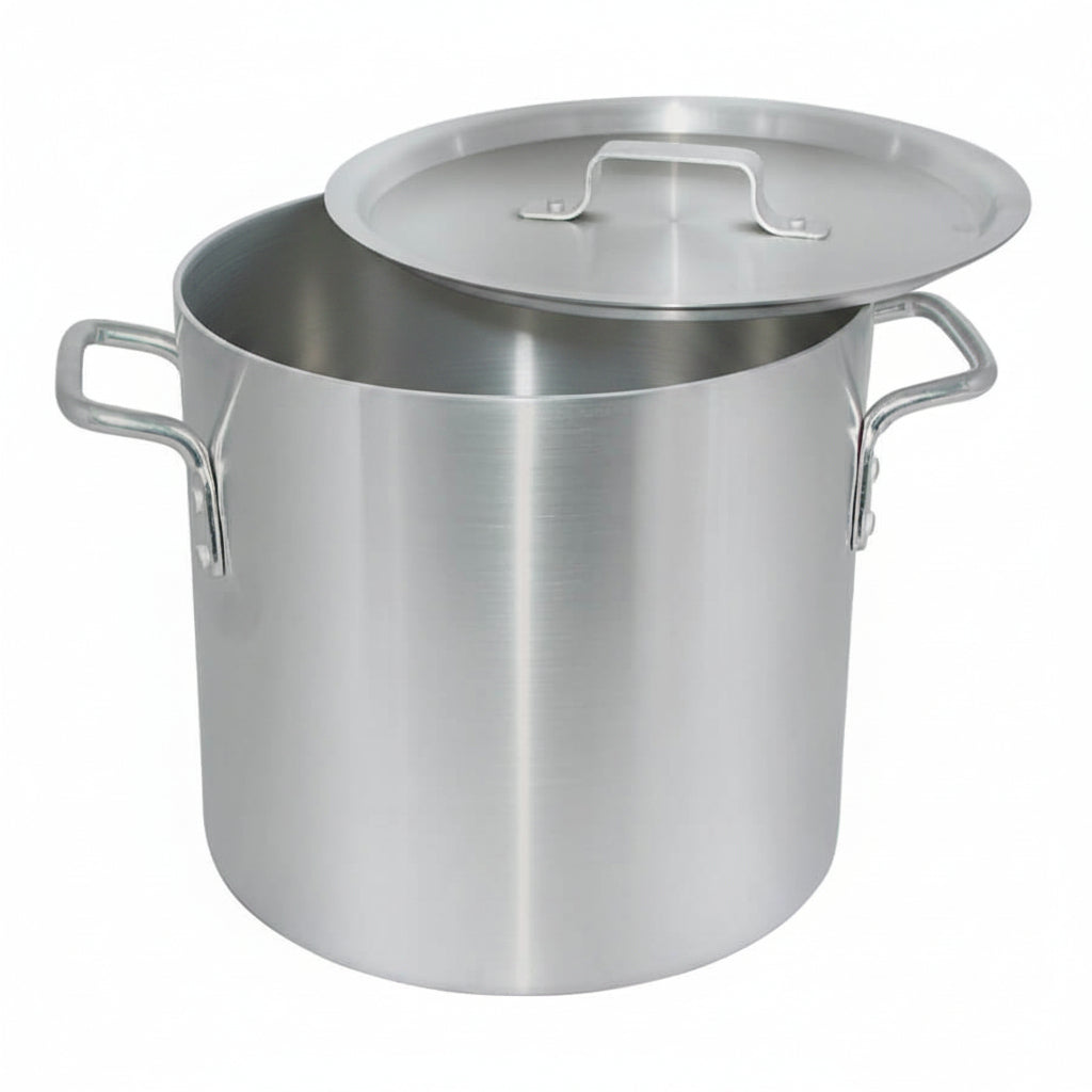 Aluminium Stock Pot 6mm Size 26 with Lid 35L Capacity