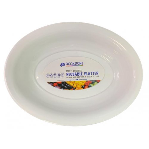 Platter Bowl PP 43x32.5x7.2cm White Med 1pc