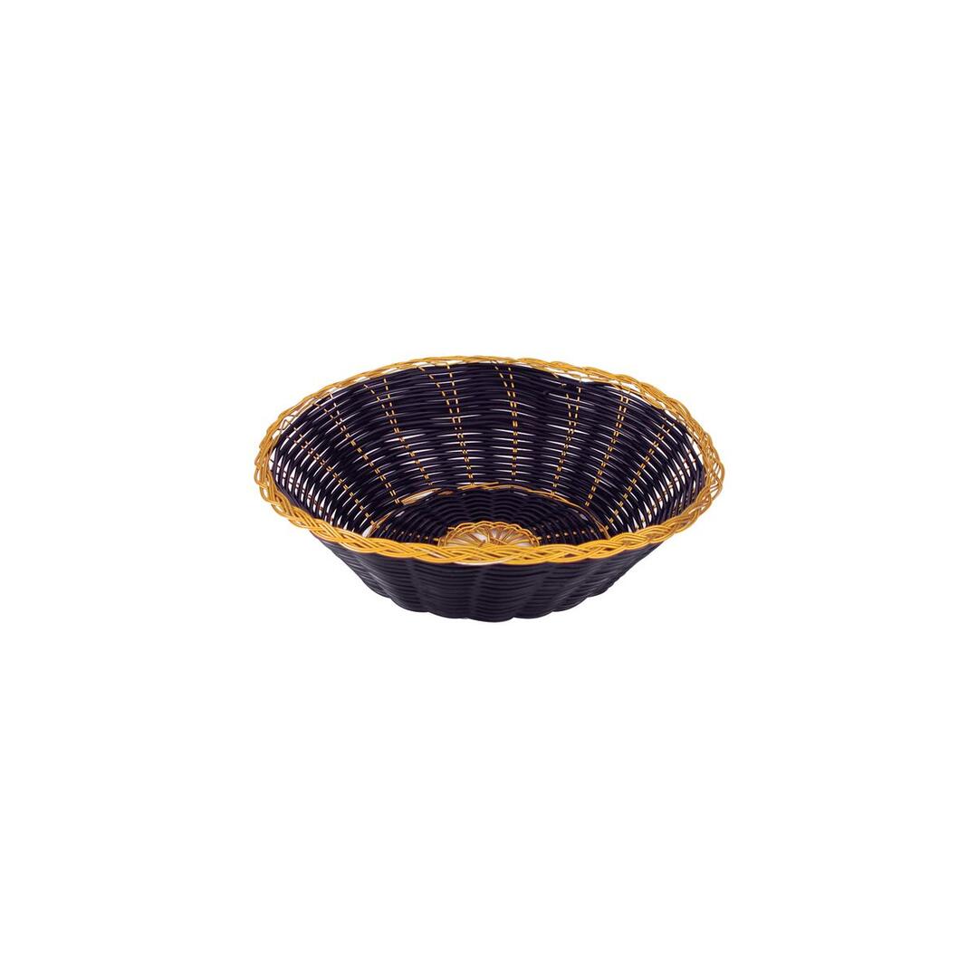 BREAD BASKET-ROUND ( BLACK & GOLD)