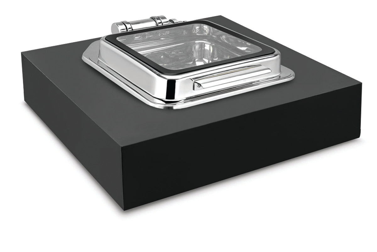 Square 7 Ltrs Induction Chafer (New Model), With cover control mechanism, with Full Glass window, Compatible only with Heating Plate. Counter Fit Compatible (Heating Plate Included)