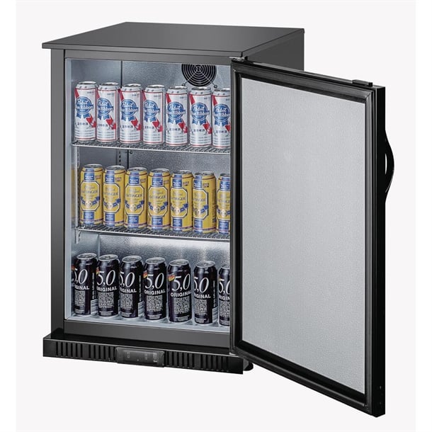 Polar G-Series Back Bar Cooler with Single Solid Hinged Door Black - 850mm