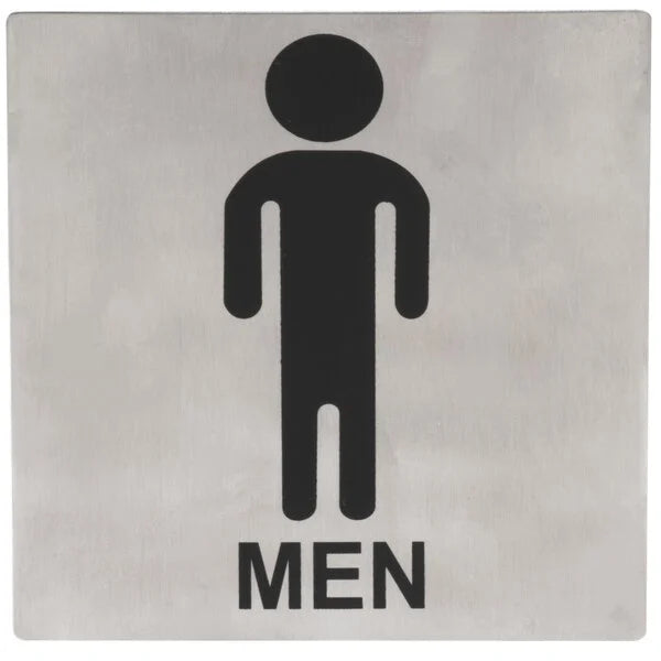 Stainless steel Sign - MEN  5 X 5"