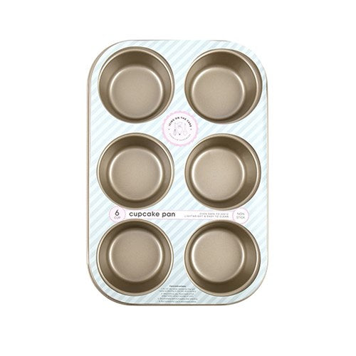 Baking Muffin Tray 6 Cup Non-stick Champagne Color 1pc