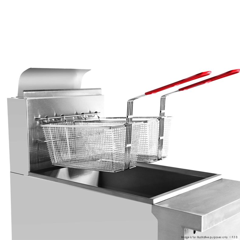 Gas V-PAN fryer LPG 104MJ 400x784X1178mm