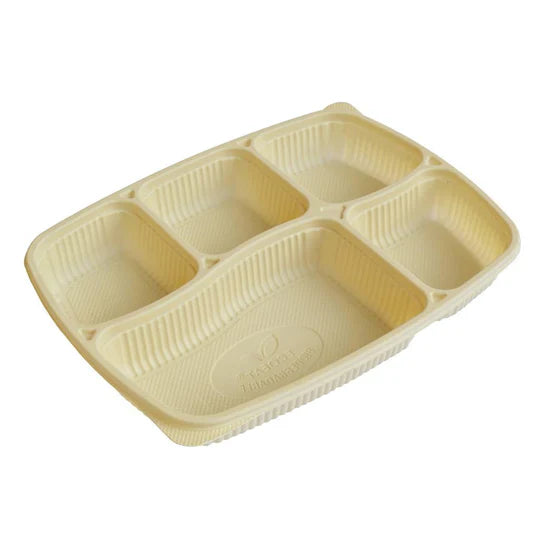 Bio 5 compt. Take away Plates With Lid  25pcs