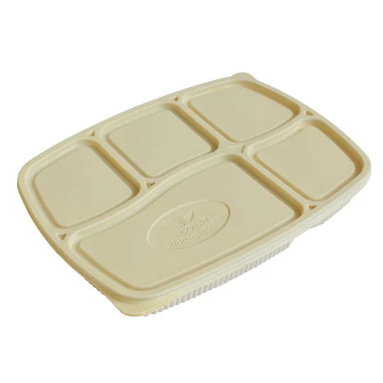 Bio 5 compt. Take away Plates With Lid  25pcs