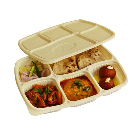 Bio 5 compt. Take away Plates With Lid  25pcs