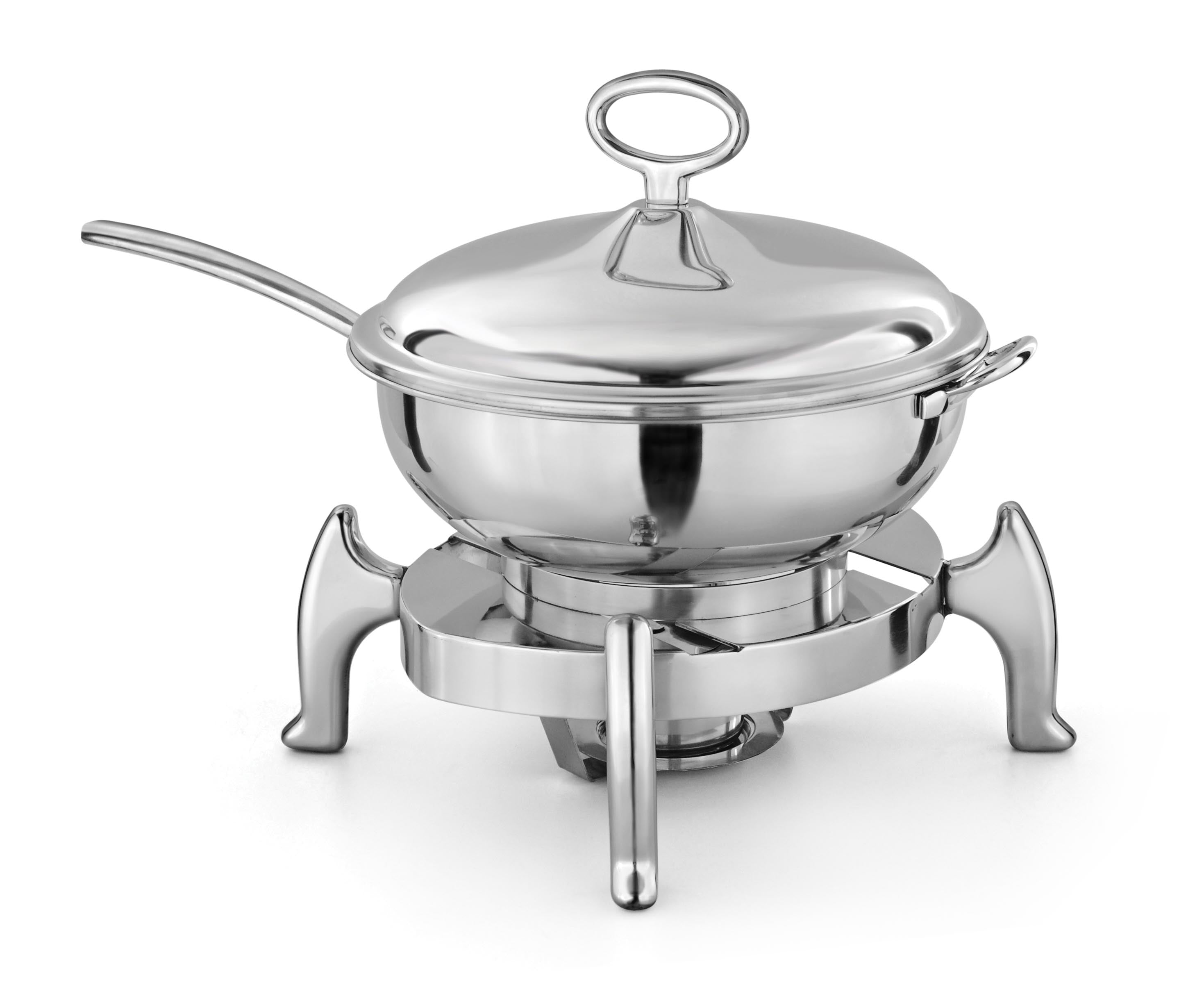 Wok style chafing dish, S/S with Chrome legs and handles