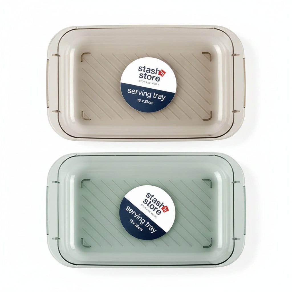 PET Serving Tray Rectangle S 13x23cm 2 Asstorted Colors