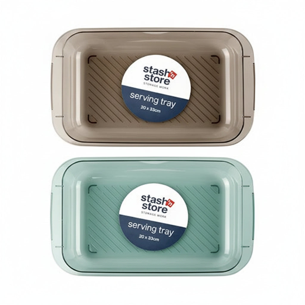 PET Serving Tray Rectangle L 20x33cm 2 Assorted Colors 1pc