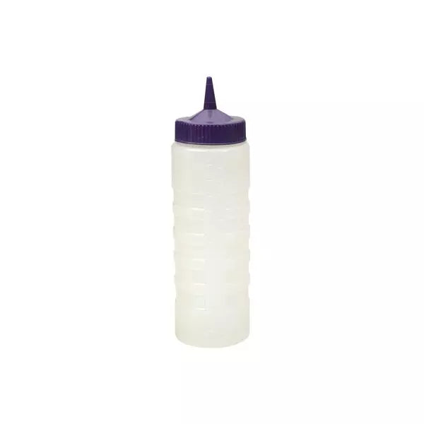 SAUCE BOTTLE-750ml "CATER-RAX" PURPLE TOP/CLEAR BODY