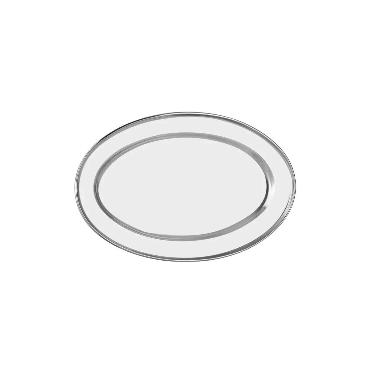 Oval Platter Rolled Edge Stainless Steel 300x210mm