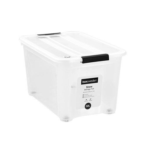 STOW STORAGE CONTAINER 32L WITH LID AND  WHEELS 49.5X33.5X28CM 1PCS