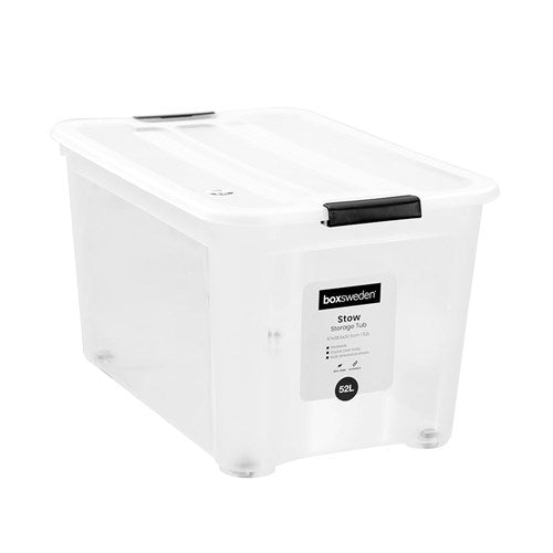 STOW STORAGE CONTAINER 52L WITH LID AND WHEELS 57X38.5X32.5CM 1PCS