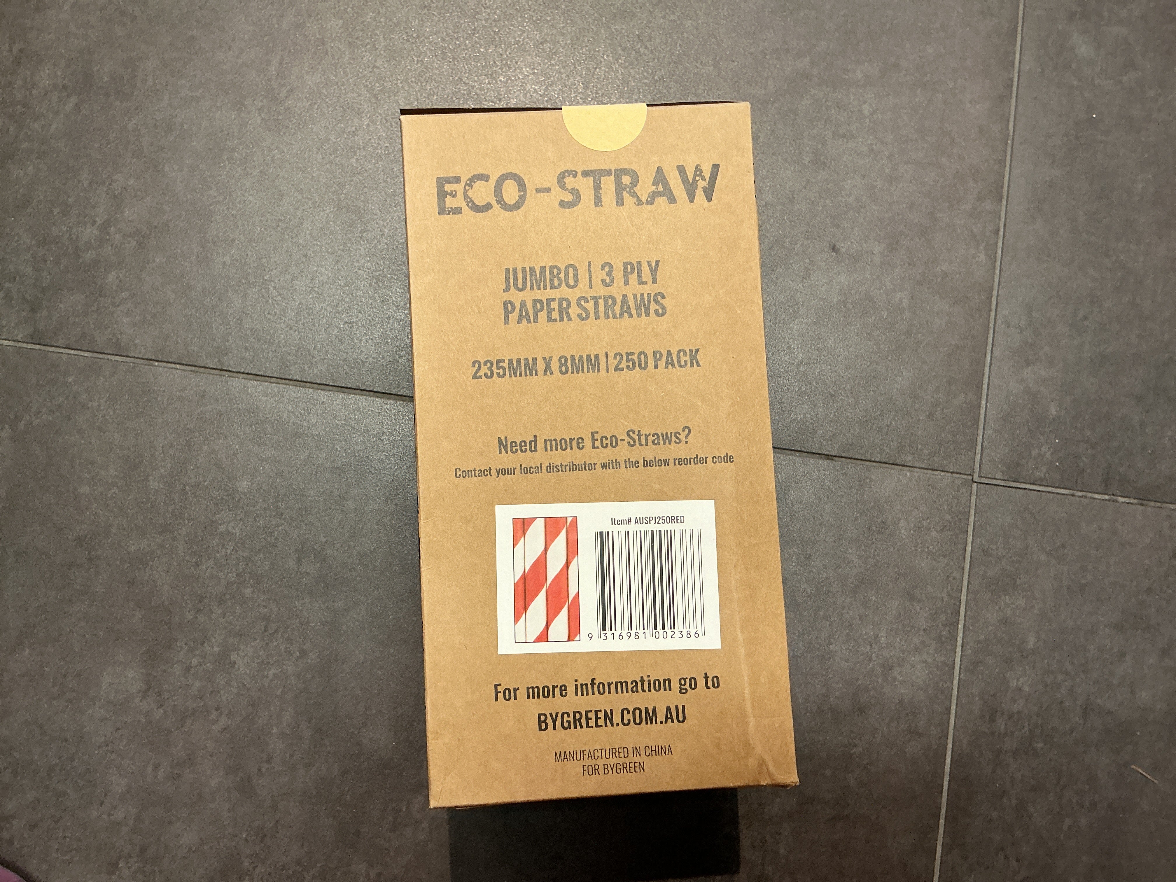 Eco straws- jumbo paper straws red stripe