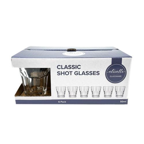 Clear Glass Classic Shot 50ml pk6