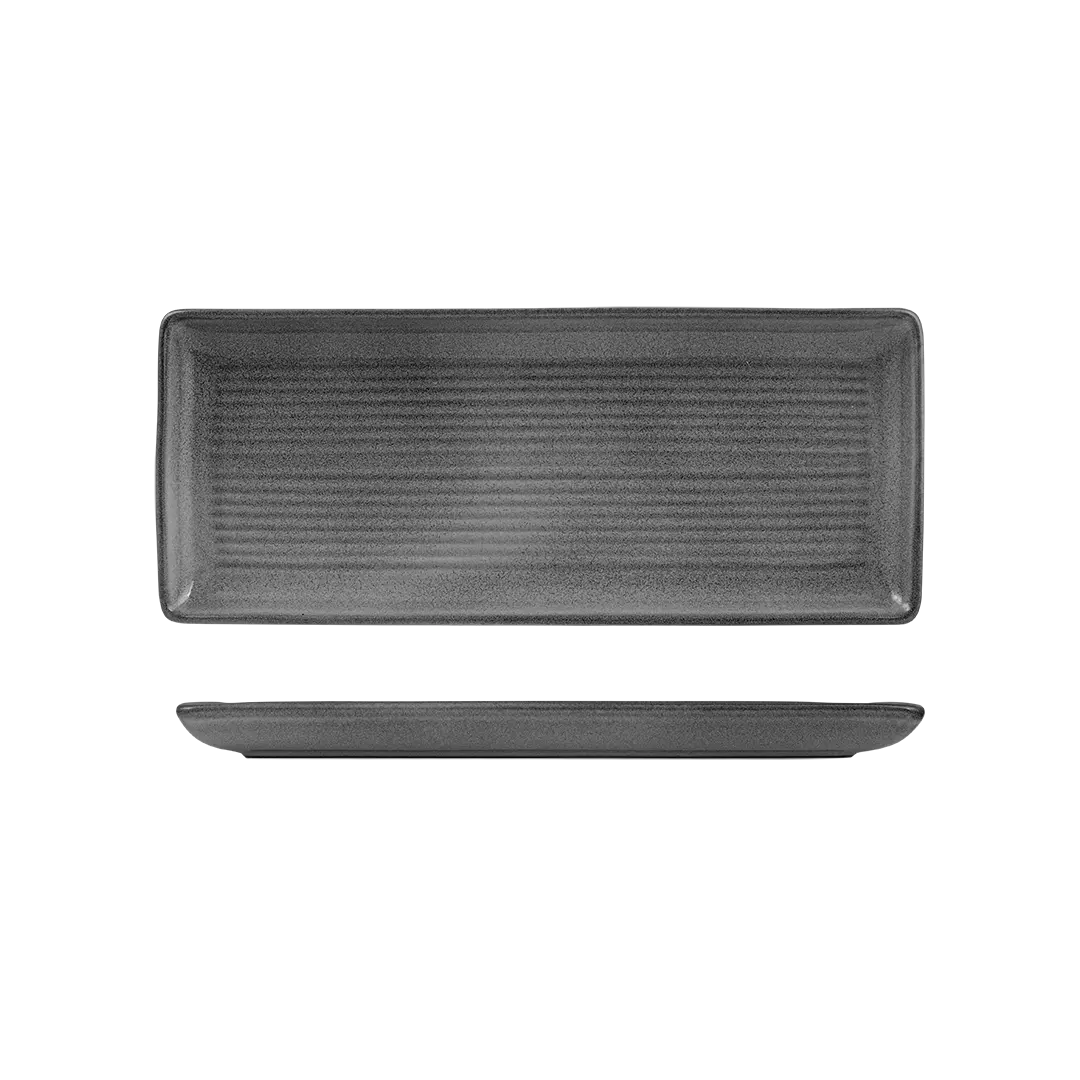 PLATTER RECT SHARE RIBBED 250X125MM GRAVEL ZUMA