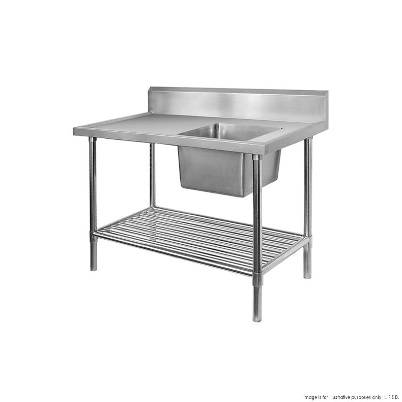 Single Sink Bench - Right Handed 2400x600x900mm