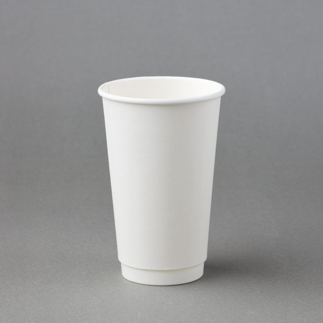 Double Wall 16oz White Coffee Cup (90mm) 25PK