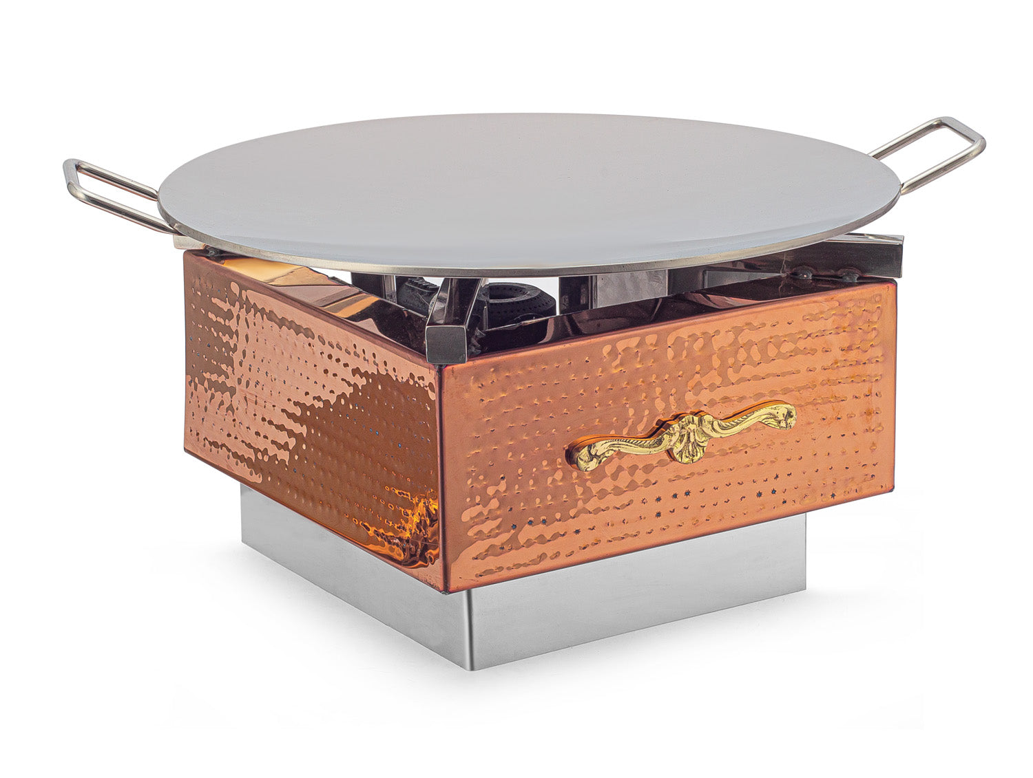 Stainless Steel Bhatti with Tawa and Gas Burner