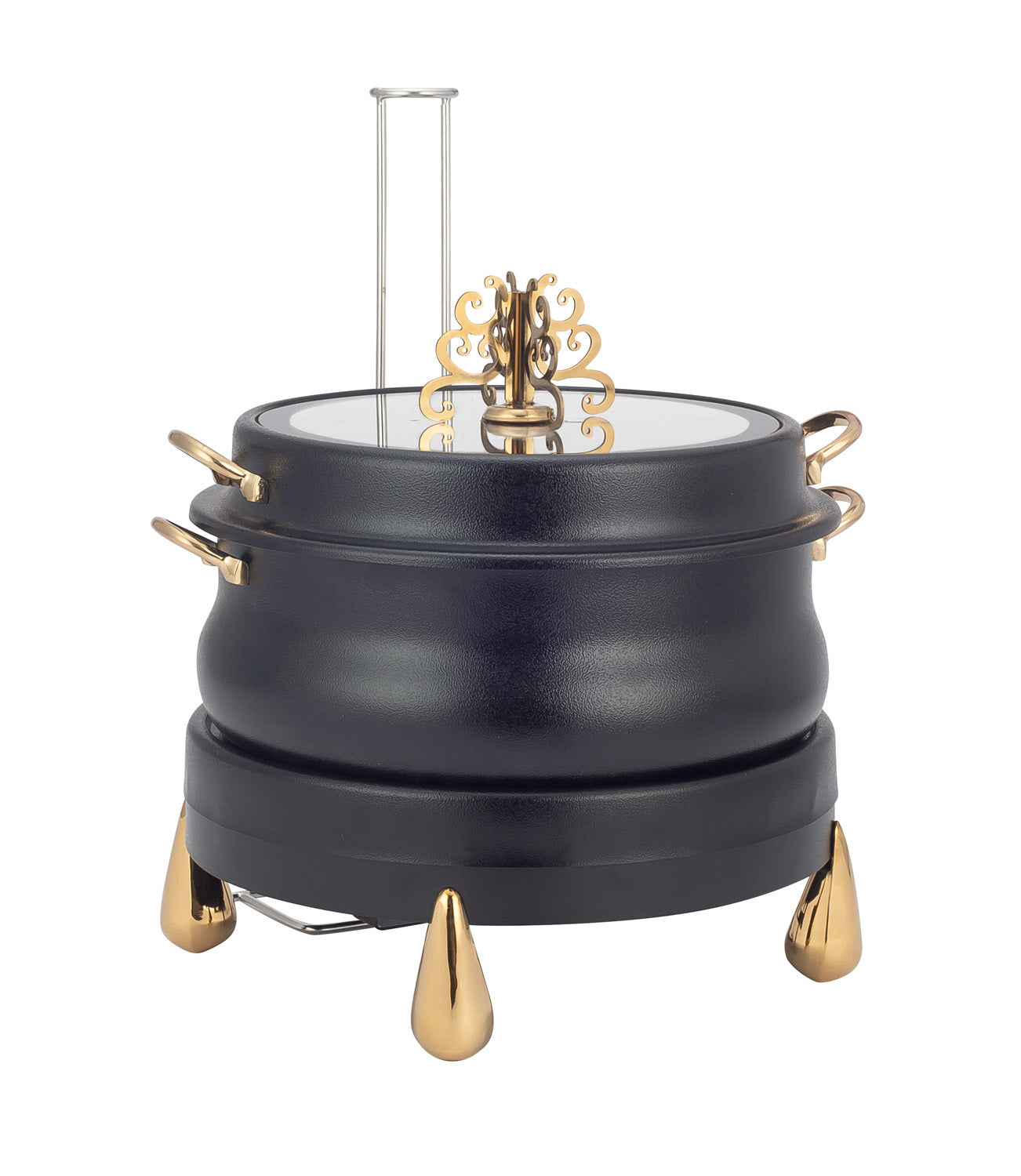 Stainless Steel Round 7 Ltrs  Chafing Dish, With Full Glass Window.  (Induction Heater/ Heating Plate Not Included).