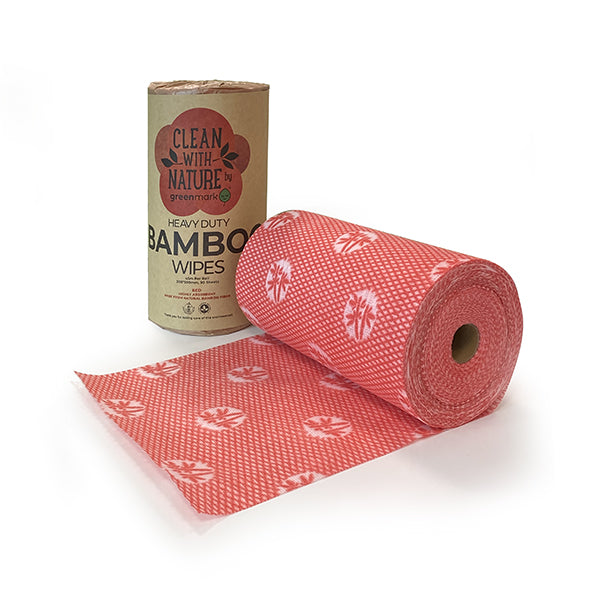 Heavy Duty Bamboo Wipes Red 6 rolls