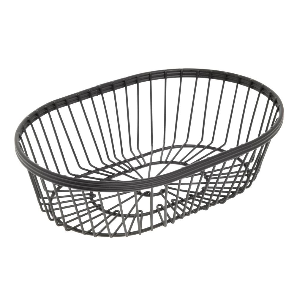 Basket (Wire) Oval Black 9" X 6.1/2".X2.1/4