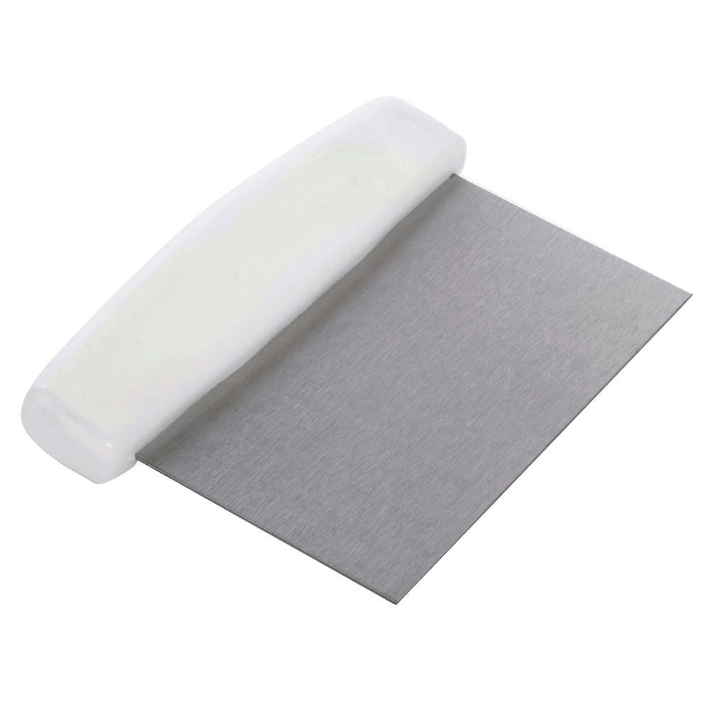Stainless Steel Dough Scrapper  With White Handle 13 x 11 1pc