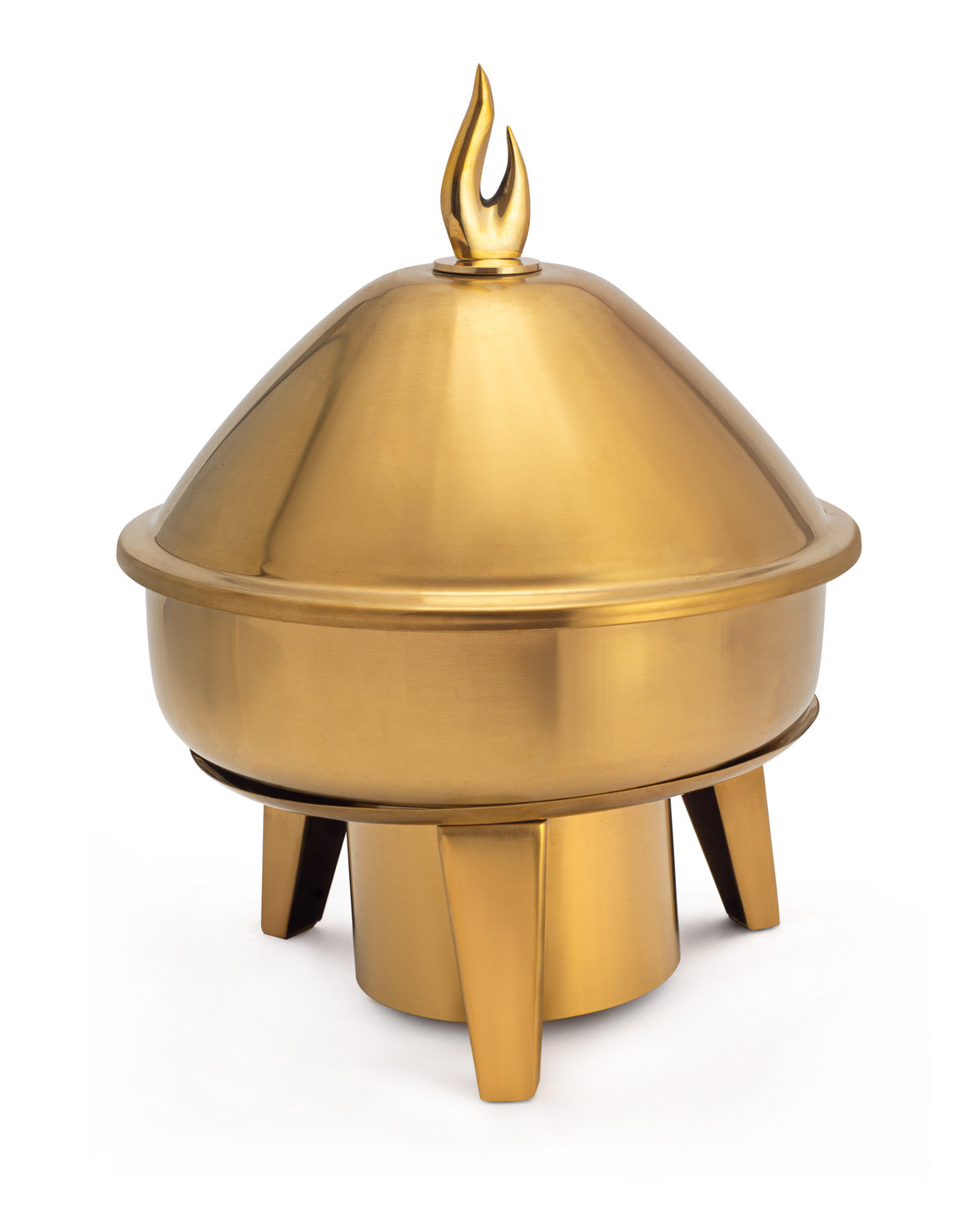 Round 7 Ltrs Chafing dish with Conical Lid, with Tripod Type Stand.