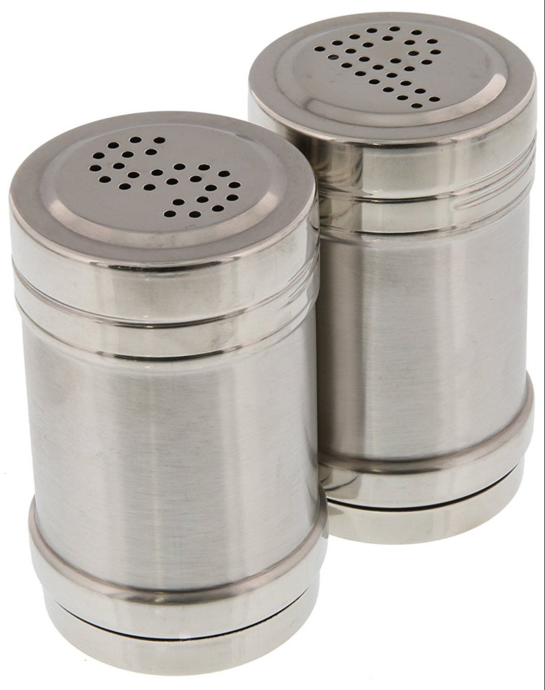Dredger shaker with flat cover marked 'S' 10 Oz