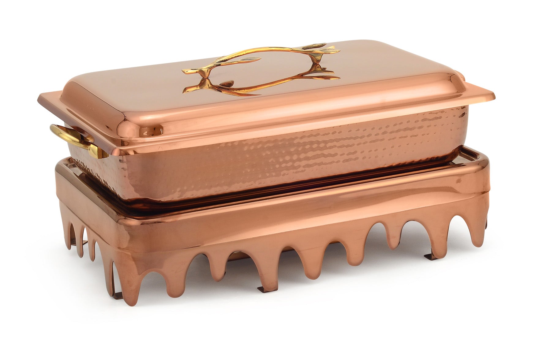 Stainless Steel Rectangular Chafing Dish, With MB Design Stand.  (Induction Heater/ Heating Plate Not Included).