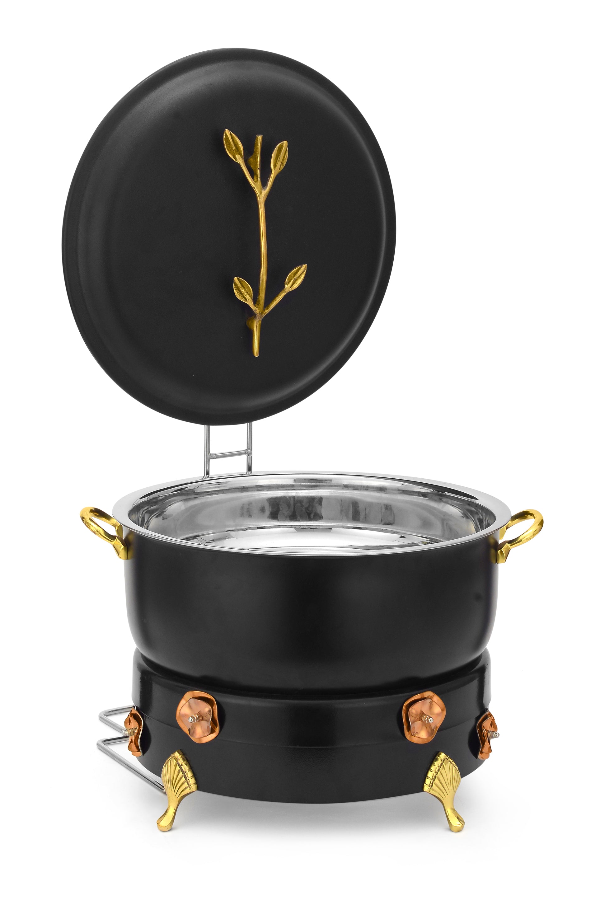 Stainless Steel Round 7 Ltrs  Chafing Dish, With Flora Design.