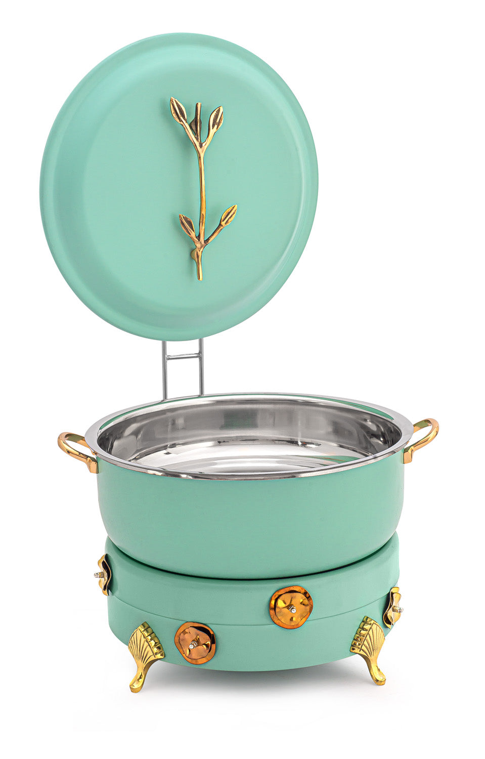 Stainless Steel Round 7 Ltrs  Chafing Dish, With Flora Design.