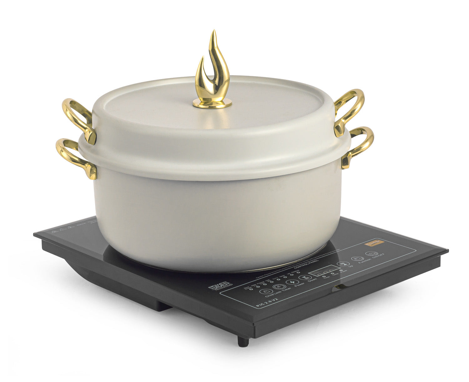 Stainless Steel Round 7 Ltrs  Chafing Dish, With Flora Design. Compatible with Induction Heater. (Induction Heater Not Included)