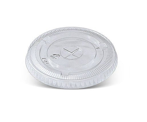 PET Flat Lid w X Slot Fits 10oz 12oz Cup