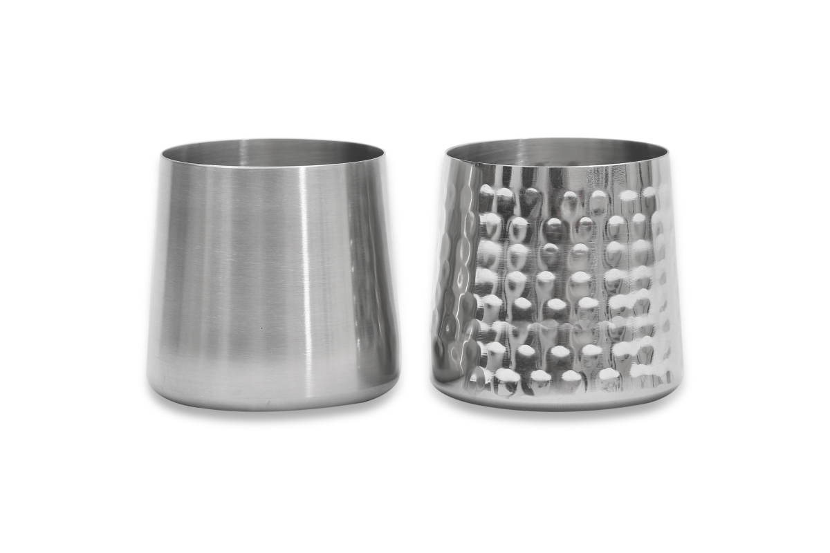 Stainless Steel French Fry Cup Mirror (Hammered) 8.5 X 8.5 1pc