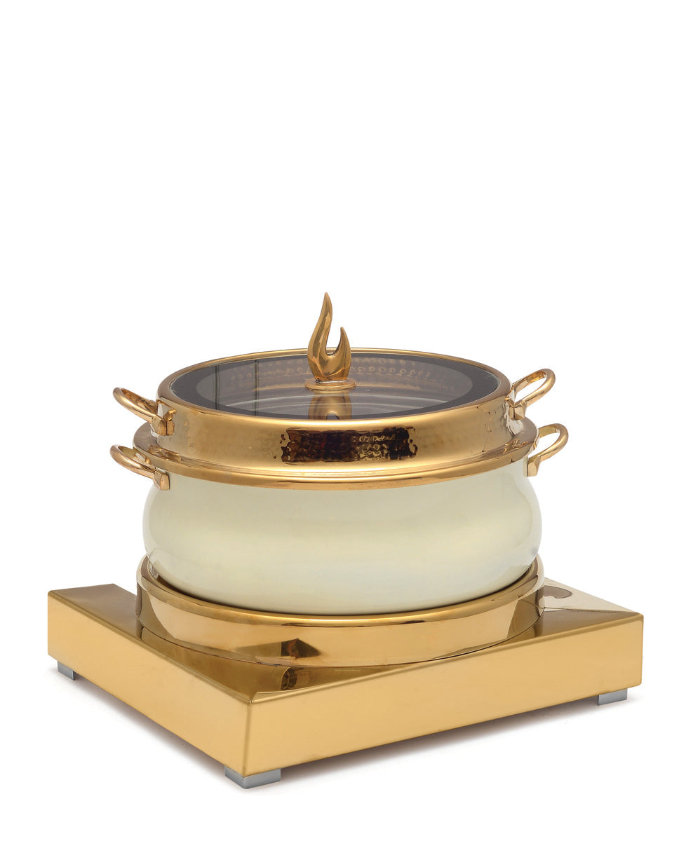 Stainless Steel Round 7 Ltrs Chafing Dish with square stand.