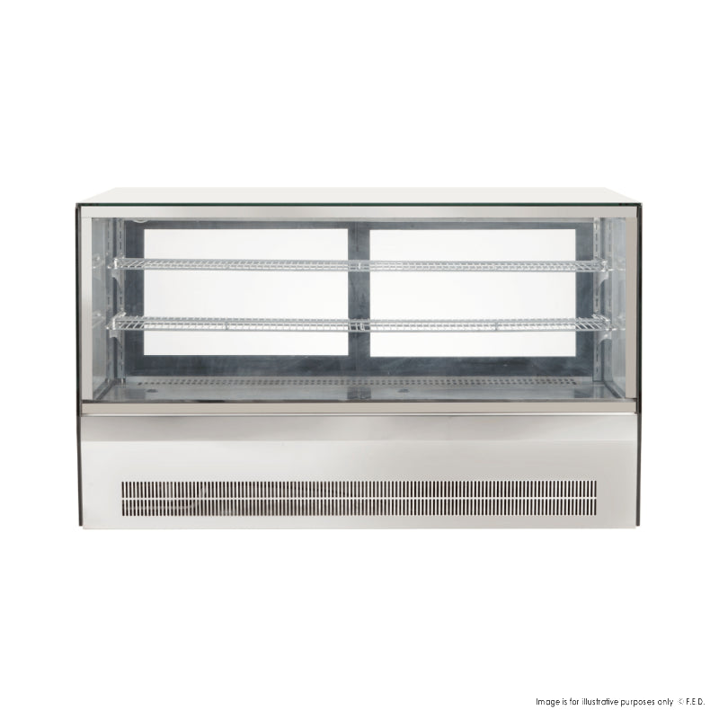 2NDs: Counter top square 2 Shelves Glass cold food display - GN-1200RT-NSW2160